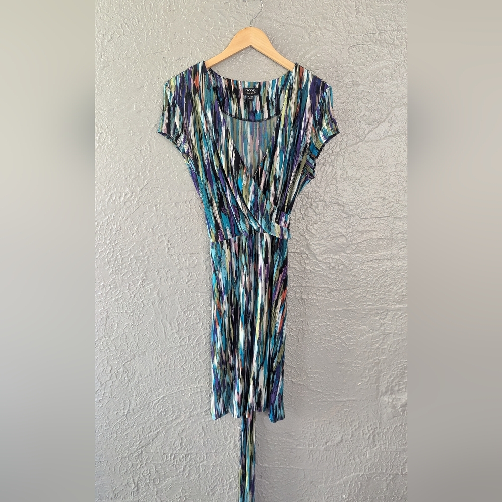 Women's Multicolor Striped Wrap Dress